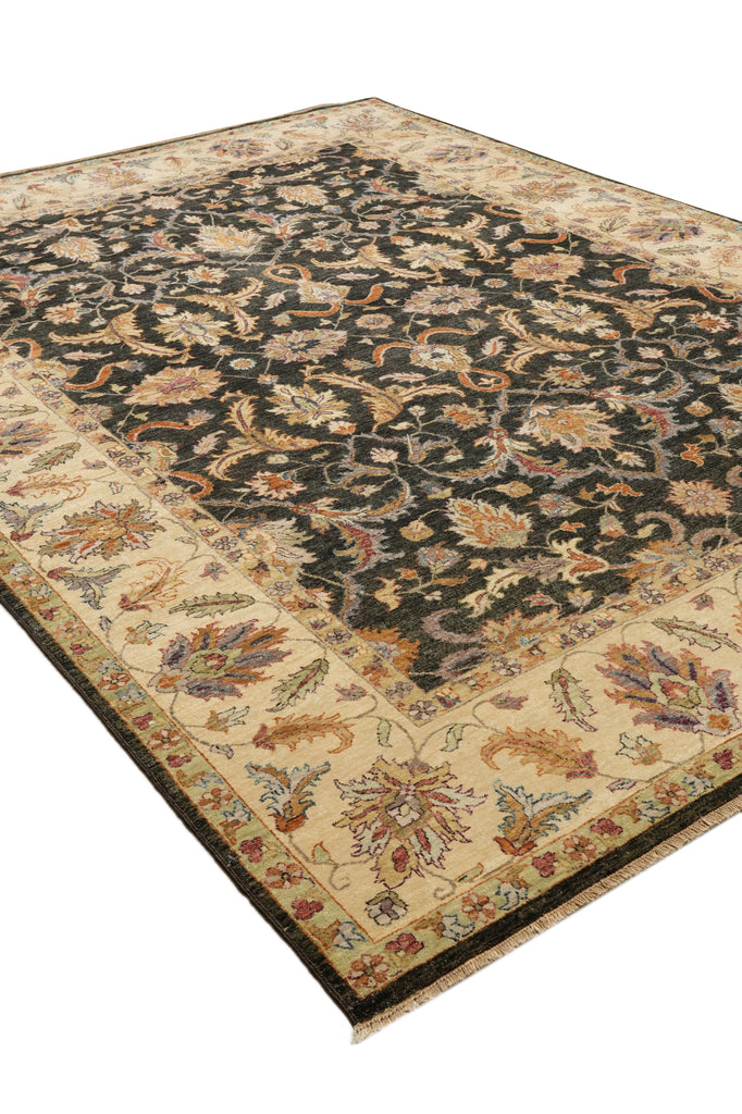 8.10 x 12.1 New Hand-Knotted Quality Rug Natural Wool Black #F-4387