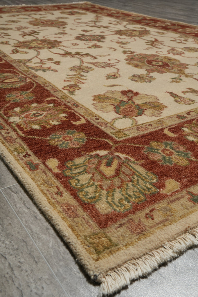 5 x 7.5 Handmade Jaipur Rug Beige Coral #F-5716