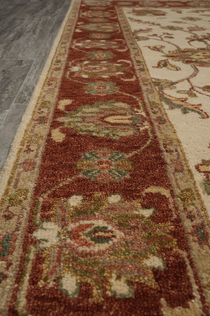 5 x 7.5 Handmade Jaipur Rug Beige Coral #F-5716