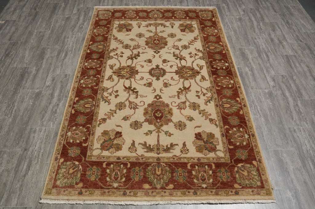 5 x 7.5 Handmade Jaipur Rug Beige Coral #F-5716