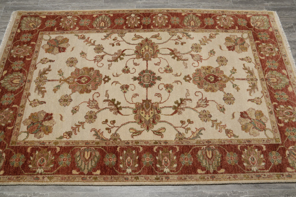 5 x 7.5 Handmade Jaipur Rug Beige Coral #F-5716