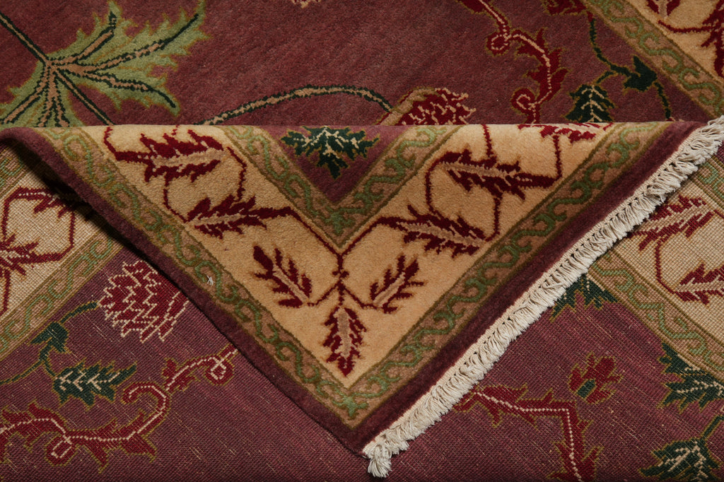 5 x 8 Handmade Agra Rug PURPLE Intersting Pattern - India #PIX-17983