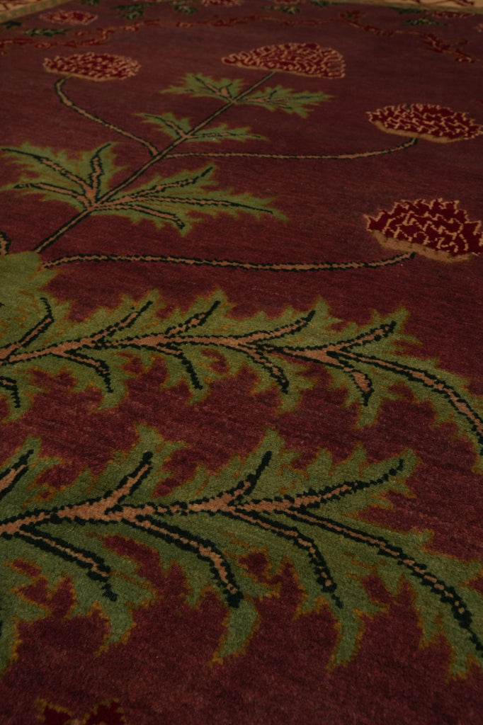 5 x 8 Handmade Agra Rug PURPLE Intersting Pattern - India #PIX-17983