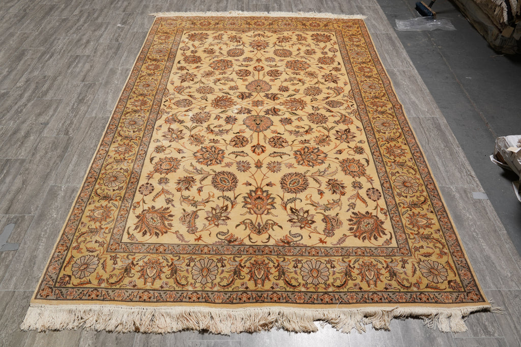6 x 9 Fine Hand-Knotted Rug 200 KPSI fine Silky Wool #LA-53089