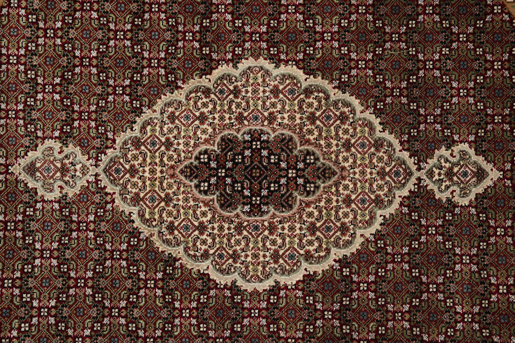 6 x 6 Feet Round Mahi Tabriz Quality Wool and Silk Handmade Rug #F-4635