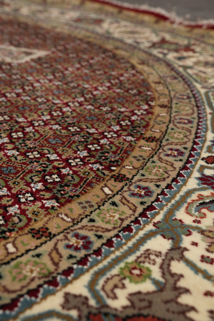 6 x 6 Feet Round Mahi Tabriz Quality Wool and Silk Handmade Rug #F-4635