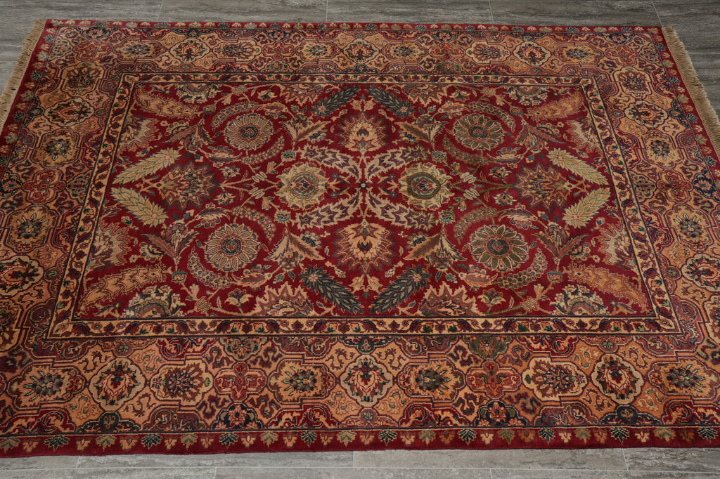5 x 7 Indian Red Jaipur Handmade Rug #PIX-4767