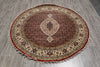 Load image into Gallery viewer, 6 x 6 Feet Round Mahi Tabriz Quality Wool and Silk Handmade Rug #F-4635