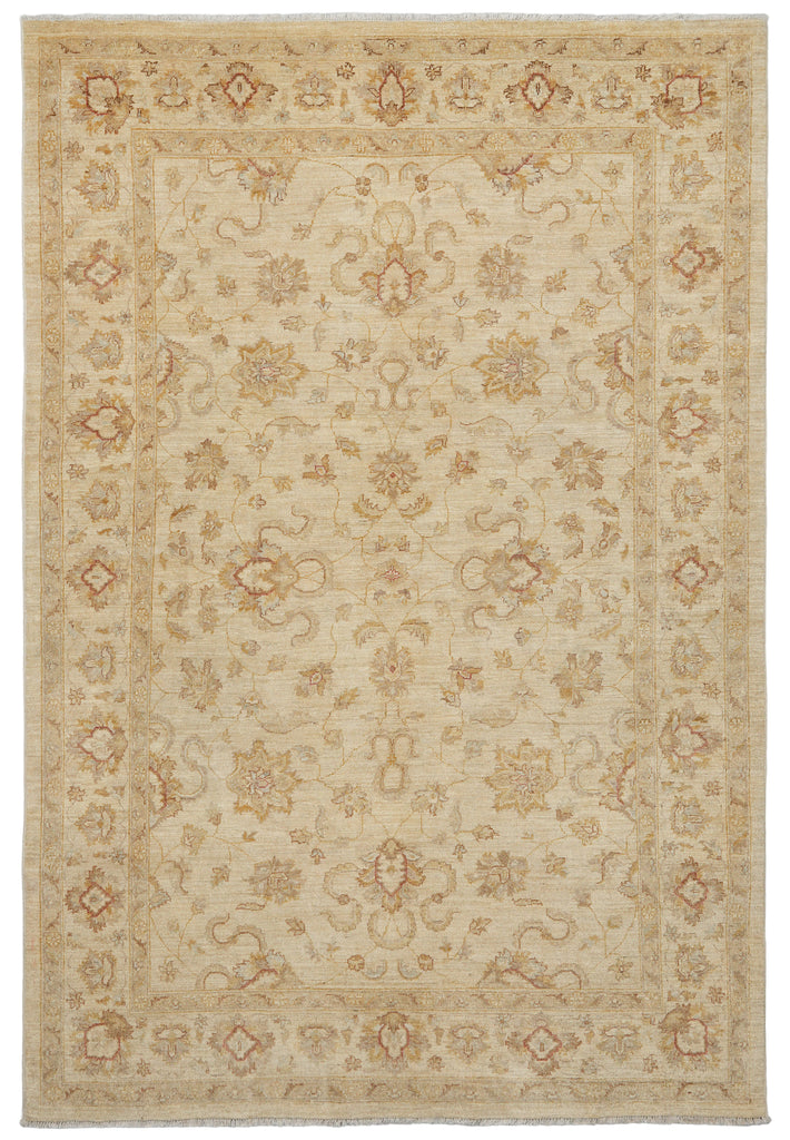 5.9 x 8.4 Chobi Peshawar Ghazni Wool Rug Light #PIX-22307