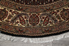 Load image into Gallery viewer, 5 x 5 Feet Round Quality Handmade Rug Wool and Silk Black Mahi Tabriz #F-4638