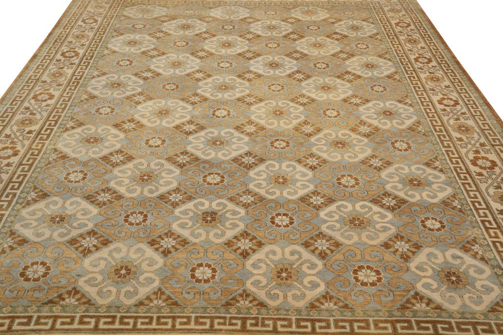 8.6 x 11.7 A Great Rug Transitional Hand-Knotted Quality Wool Carpet #F-4390