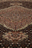 Load image into Gallery viewer, 5 x 5 Feet Round Quality Handmade Rug Wool and Silk Black Mahi Tabriz #F-4638
