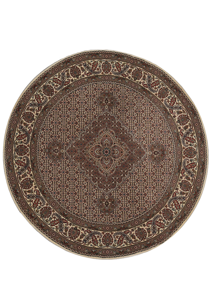 5 x 5.3 Feet Round Rug Good Quality Wool and Silk