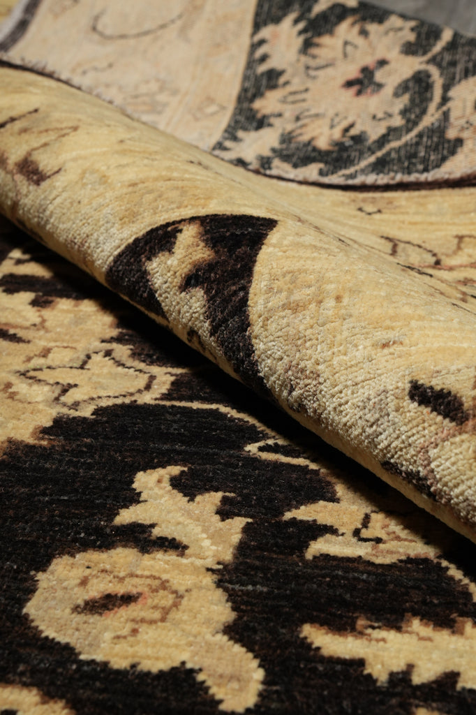 5 x 6.3 Brown Ziglar Rug Handmade Pakistan Natural Wool #PIX-25370