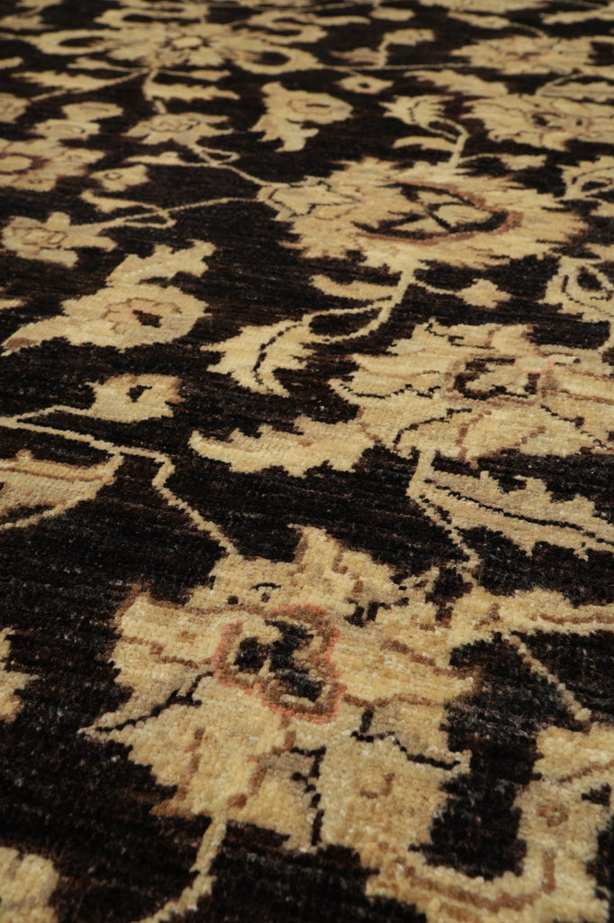 5 x 6.3 Brown Ziglar Rug Handmade Pakistan Natural Wool #PIX-25370