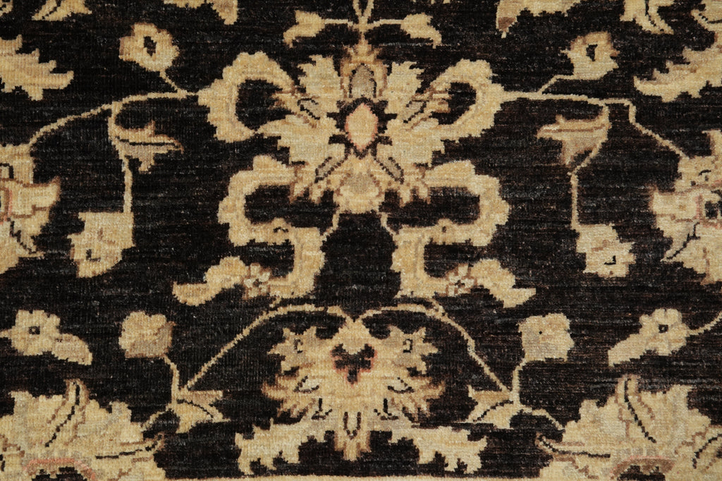 5 x 6.3 Brown Ziglar Rug Handmade Pakistan Natural Wool #PIX-25370