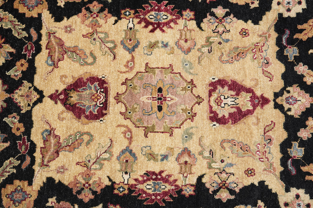 8.4 x 11.5 Jaipur Handmade Wool Rug Black Burgundy #LA-52992