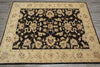 Load image into Gallery viewer, 5 x 6.3 Brown Ziglar Rug Handmade Pakistan Natural Wool #PIX-25370