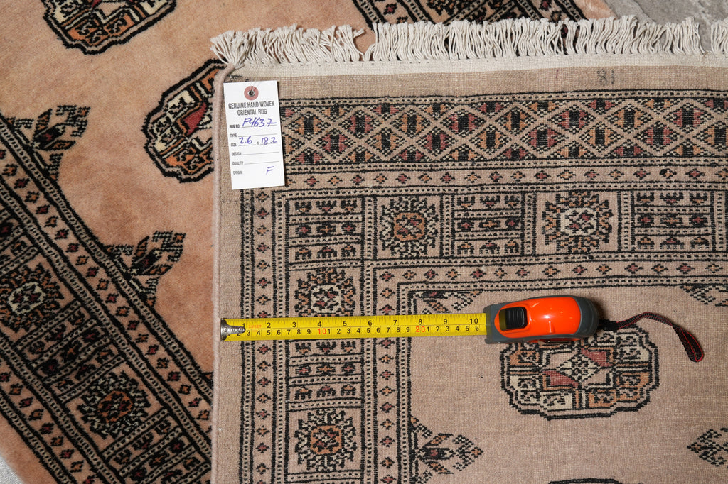 2.6 x 18 Handmade Pakistan Bokara Rug #F-4637