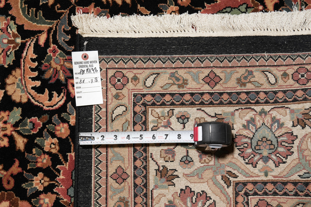 8.11 x 11.8 Quality Hand-knotted Rug Dense Weave Black #PIX-10198