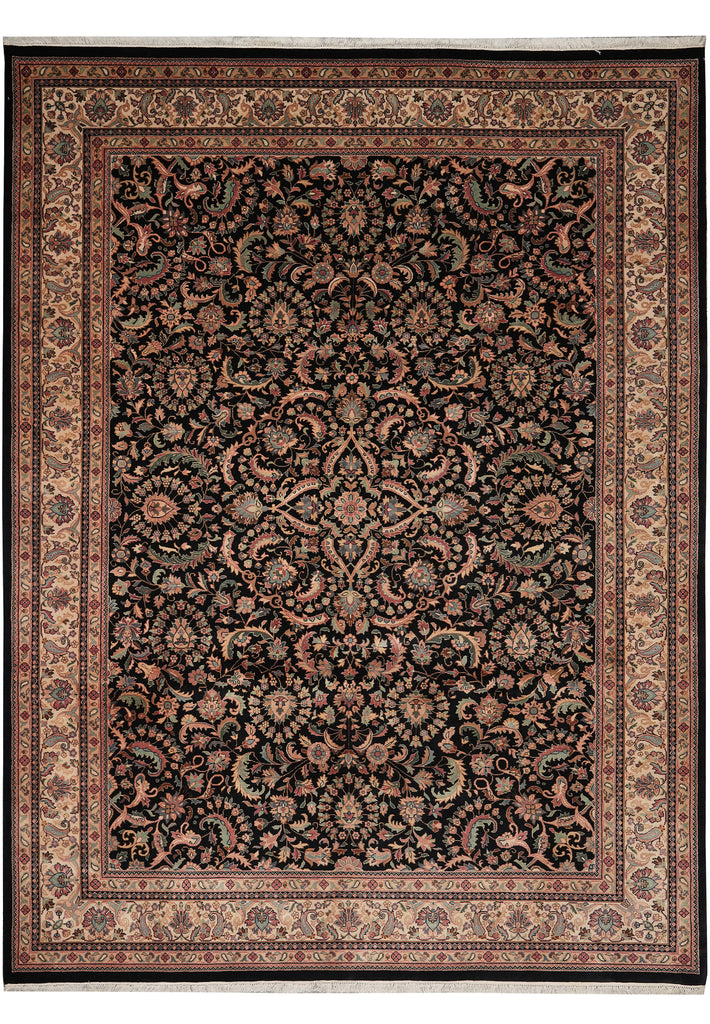 8.11 x 11.8 Quality Hand-knotted Rug Dense Weave Black #PIX-10198