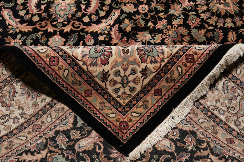 8.11 x 11.8 Quality Hand-knotted Rug Dense Weave Black #PIX-10198