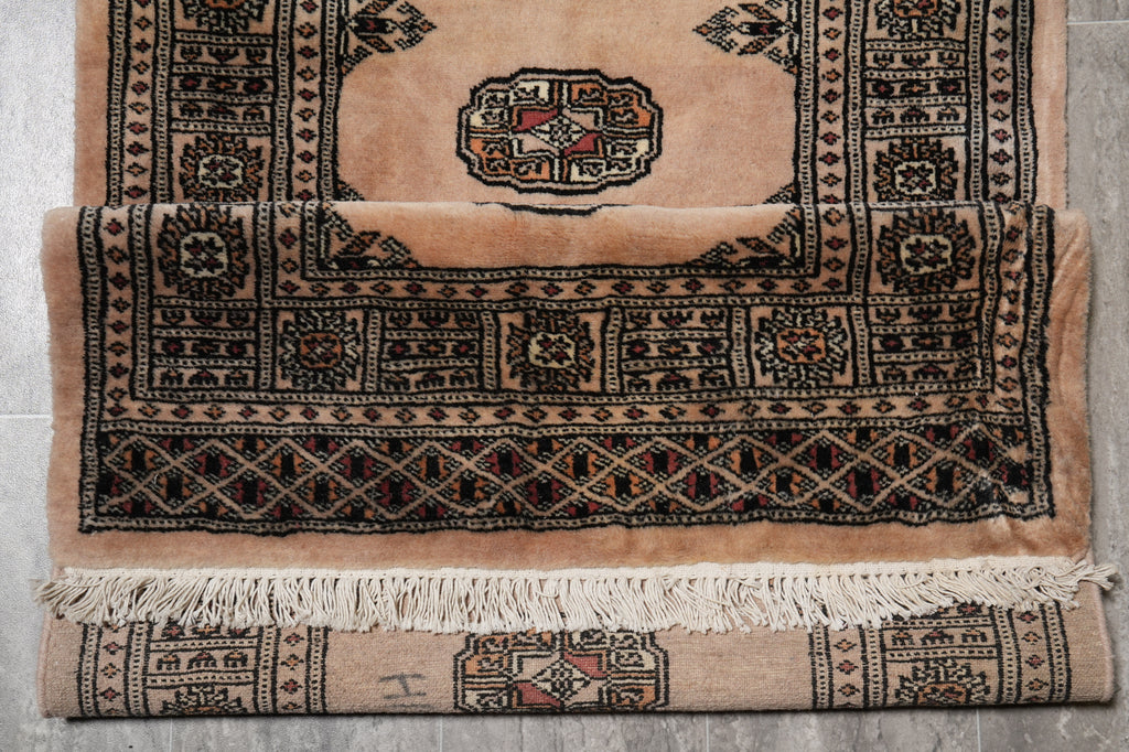 2.6 x 18 Handmade Pakistan Bokara Rug #F-4637