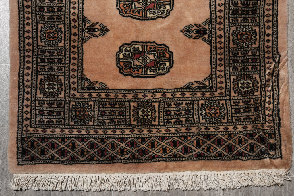 2.6 x 18 Handmade Pakistan Bokara Rug #F-4637