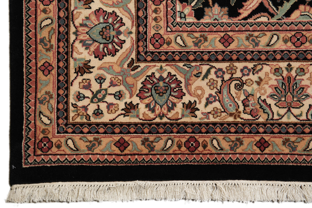 8.11 x 11.8 Quality Hand-knotted Rug Dense Weave Black #PIX-10198