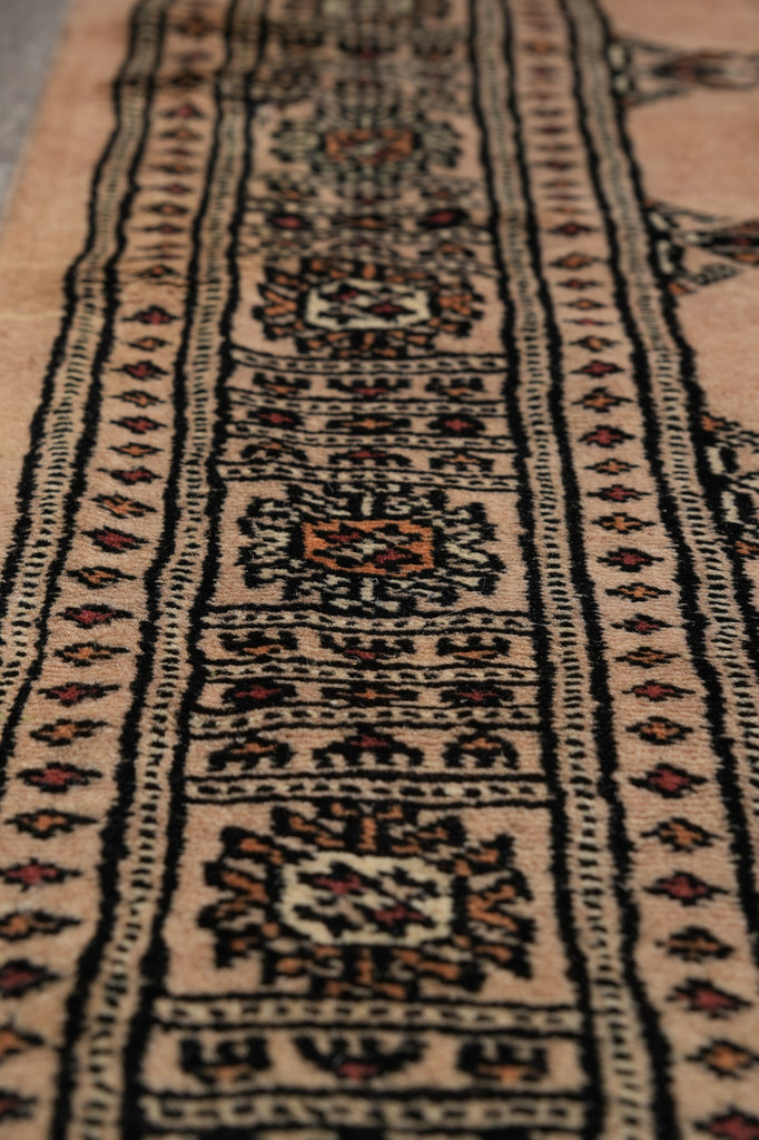 2.6 x 18 Handmade Pakistan Bokara Rug #F-4637