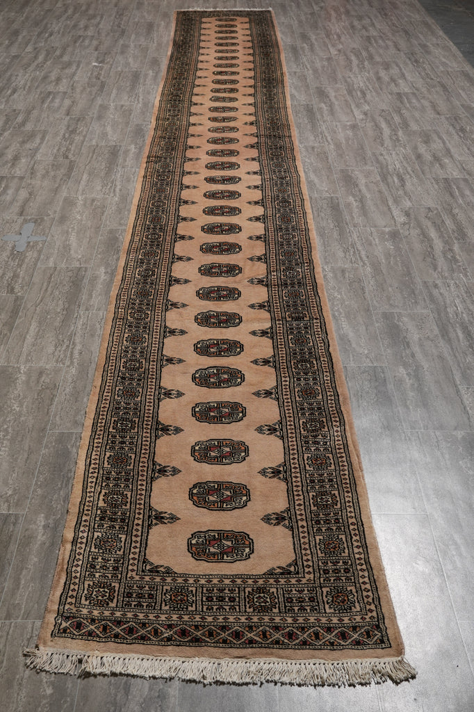 2.6 x 18 Handmade Pakistan Bokara Rug #F-4637