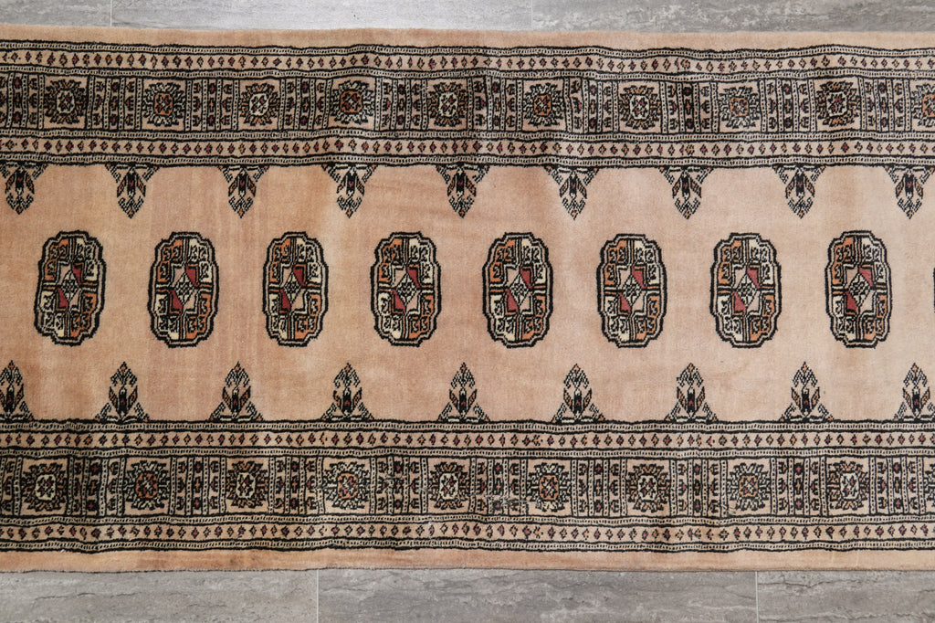2.6 x 18 Handmade Pakistan Bokara Rug #F-4637