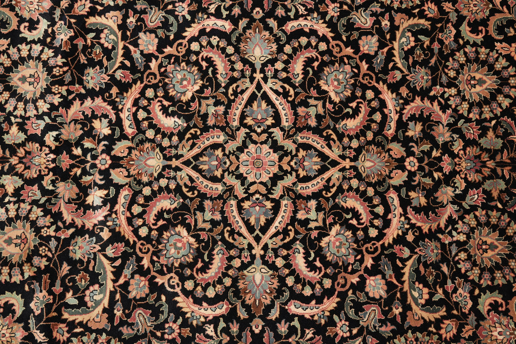 8.11 x 11.8 Quality Hand-knotted Rug Dense Weave Black #PIX-10198