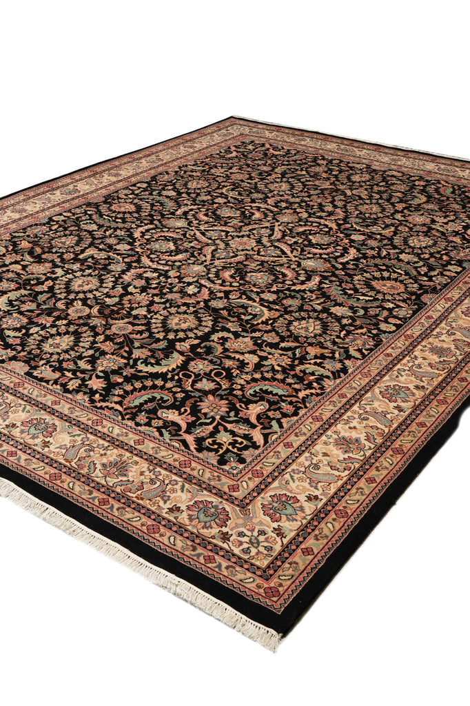 8.11 x 11.8 Quality Hand-knotted Rug Dense Weave Black #PIX-10198