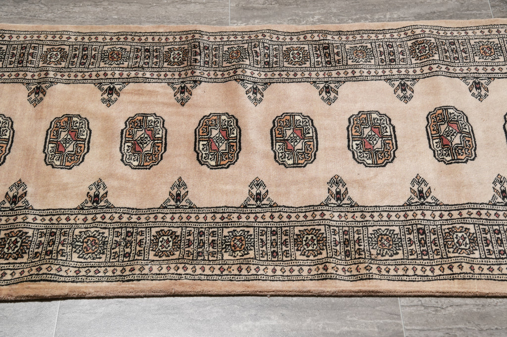 2.6 x 18 Handmade Pakistan Bokara Rug #F-4637