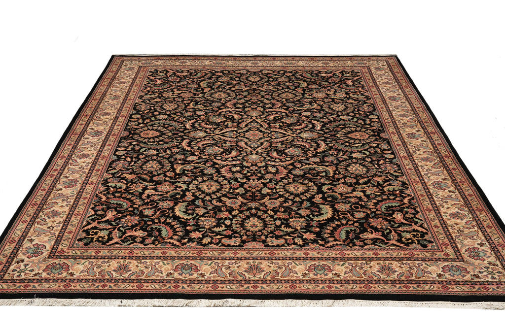 8.11 x 11.8 Quality Hand-knotted Rug Dense Weave Black #PIX-10198