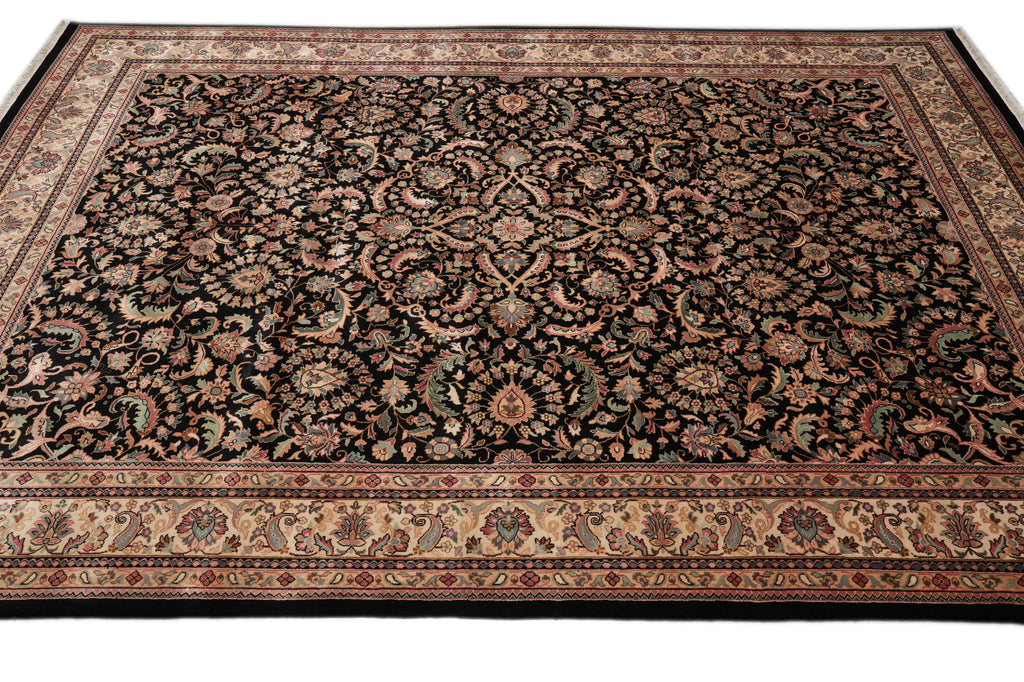 8.11 x 11.8 Quality Hand-knotted Rug Dense Weave Black #PIX-10198