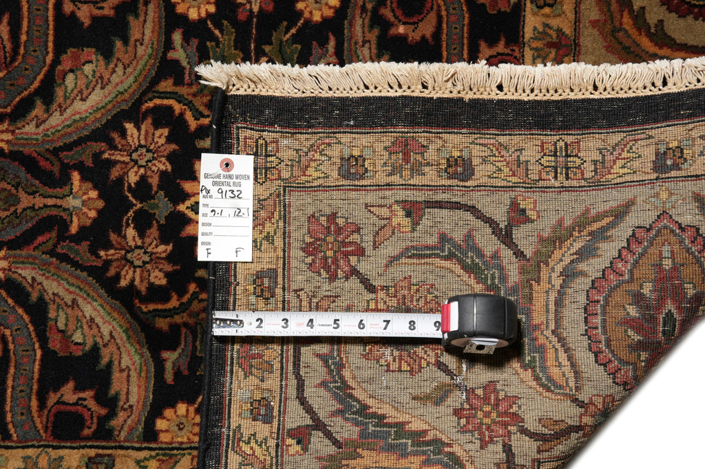 9 x 12 Black Herekeh Handmade Jaipur Rug #PIX-9132