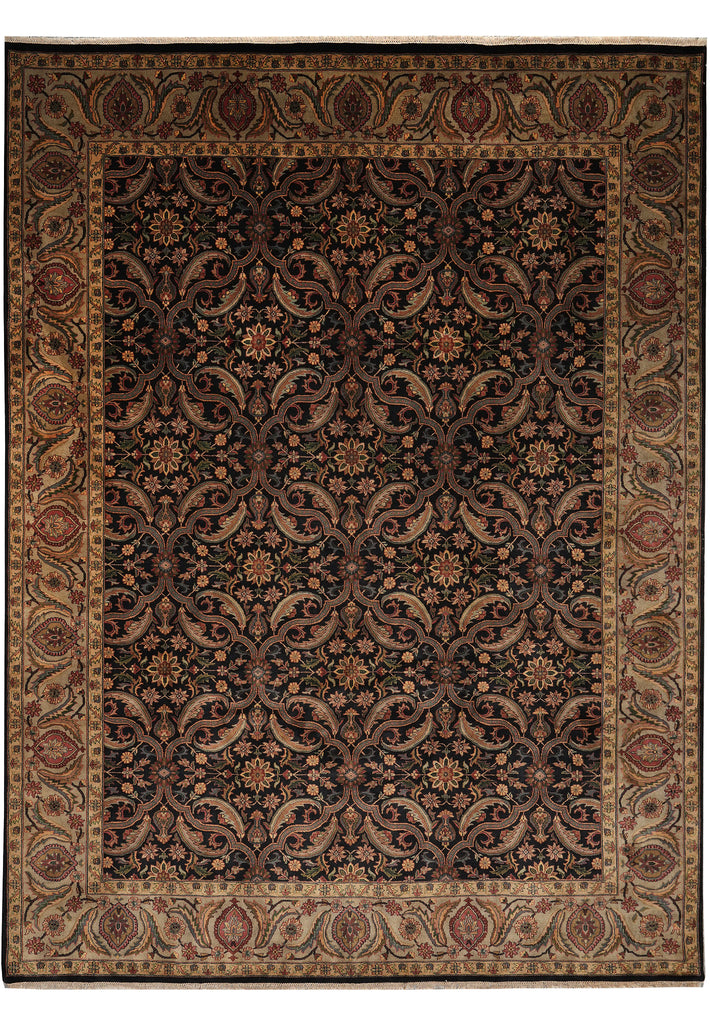 9 x 12 Black Herekeh Handmade Jaipur Rug