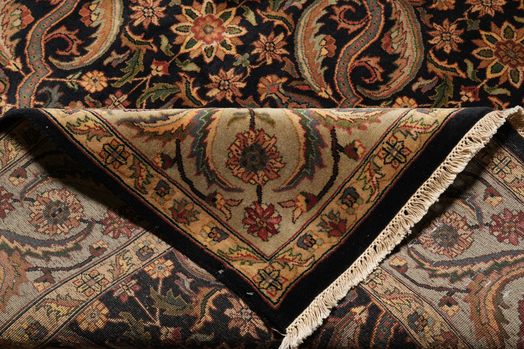 9 x 12 Black Herekeh Handmade Jaipur Rug #PIX-9132