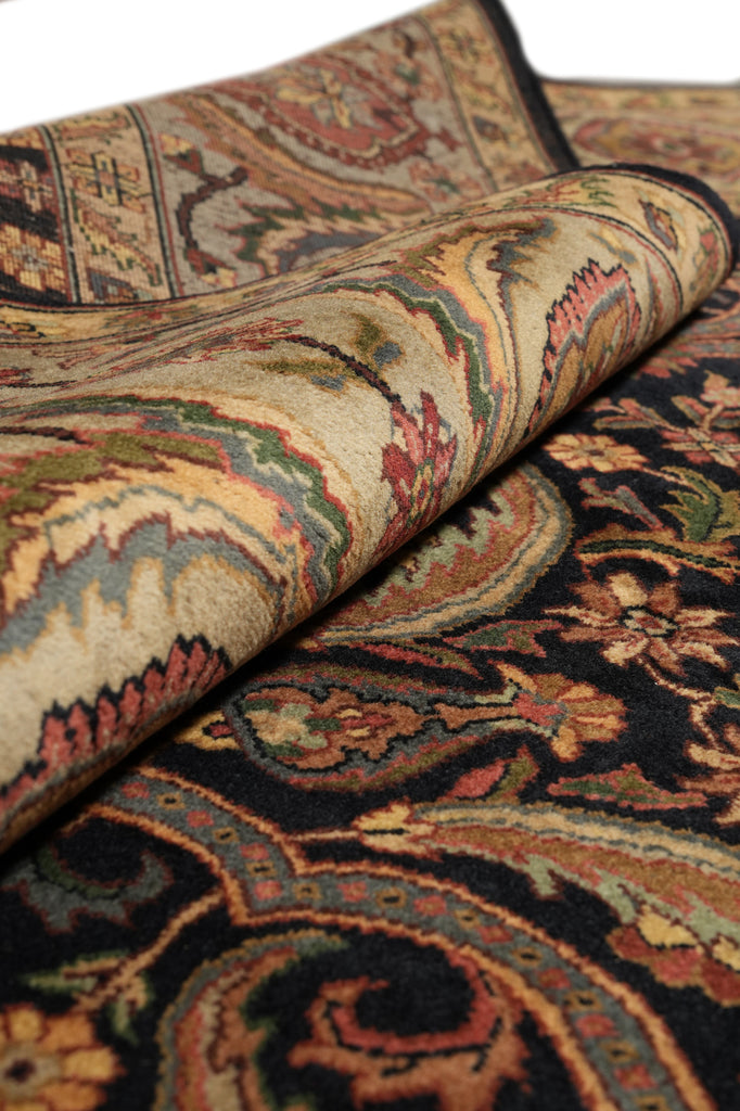 9 x 12 Black Herekeh Handmade Jaipur Rug #PIX-9132