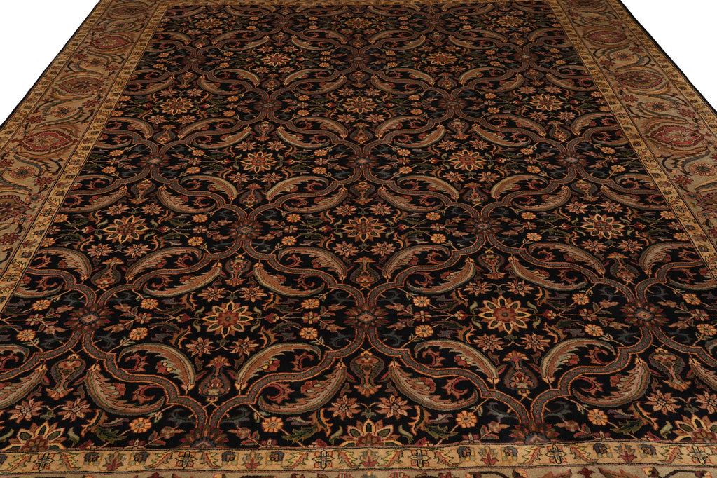 9 x 12 Black Herekeh Handmade Jaipur Rug #PIX-9132