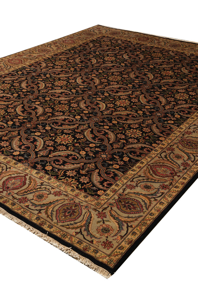 9 x 12 Black Herekeh Handmade Jaipur Rug #PIX-9132