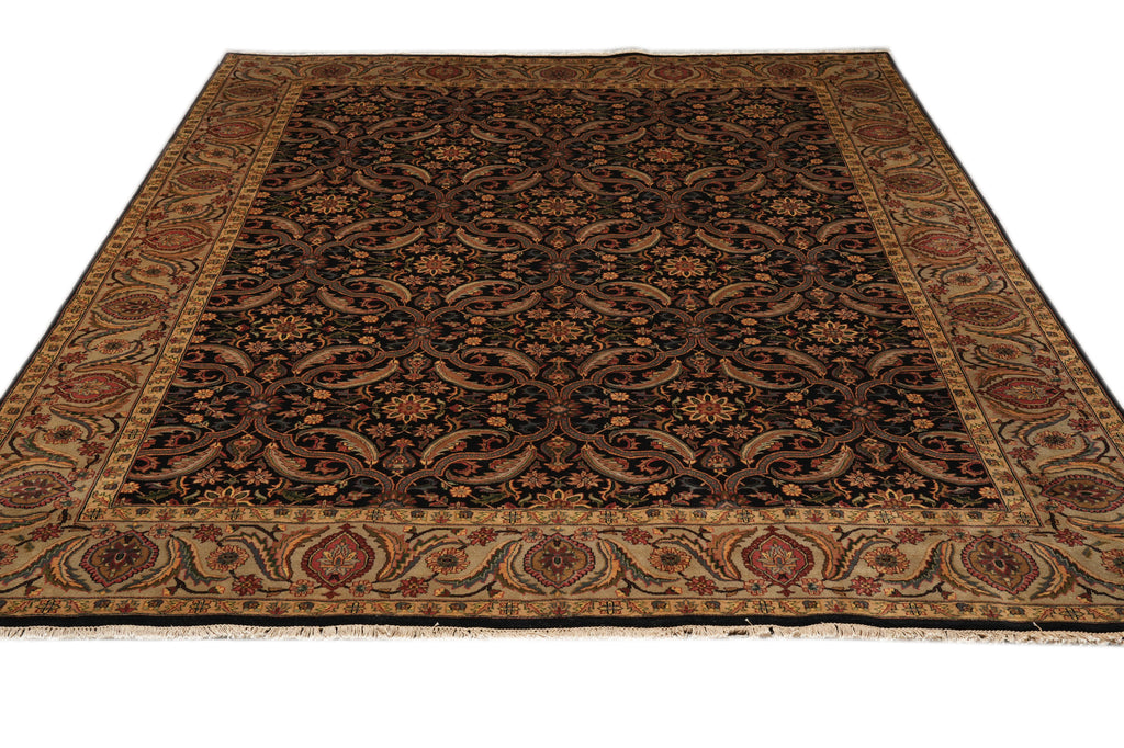 9 x 12 Black Herekeh Handmade Jaipur Rug