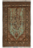 Load image into Gallery viewer, 3.7 x 5.9 Green Silk Rug Authentic Persian Qom Carpet 