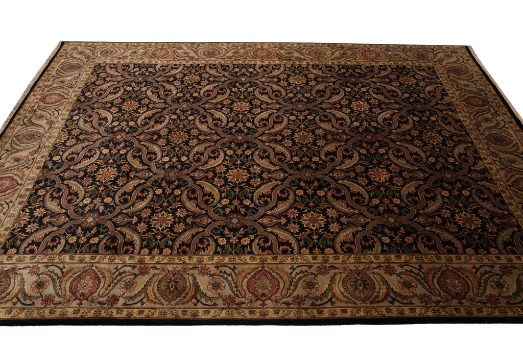 9 x 12 Black Herekeh Handmade Jaipur Rug