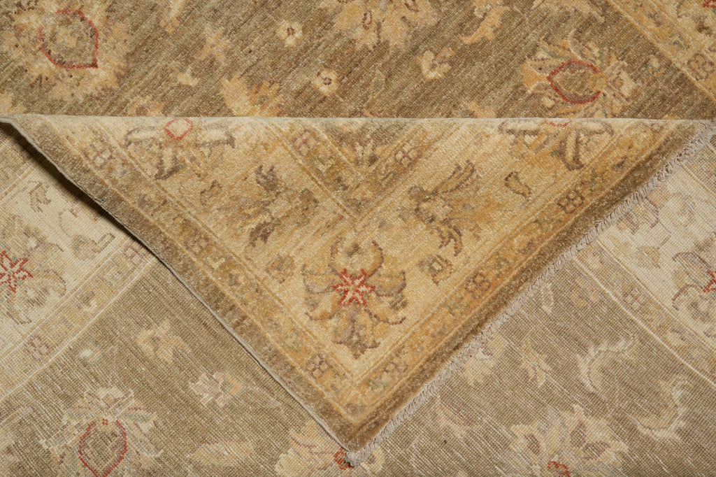 5.6 x 7.8 Chobi Peshawar Ghazni Wool Rug Sage Gray #PIX-22308