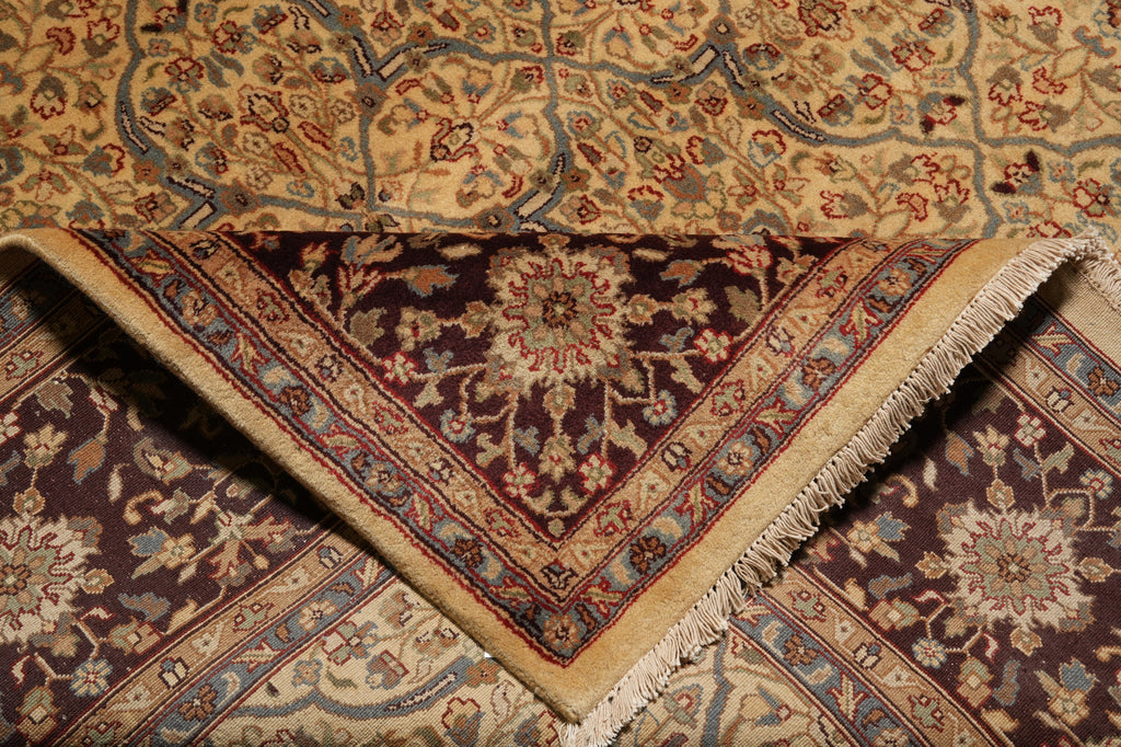 9 x 12 Quality Wool Hand-knotted Jaipur Rug Gold Brown #PIX-13181