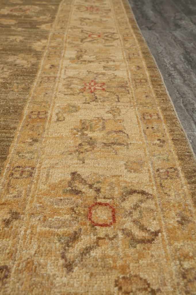 5.6 x 7.8 Chobi Peshawar Ghazni Wool Rug Sage Gray #PIX-22308