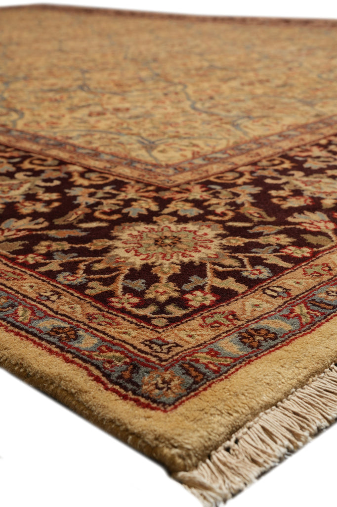 9 x 12 Quality Wool Hand-knotted Jaipur Rug Gold Brown #PIX-13181